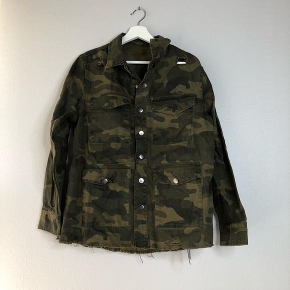 BlankNYC Olive/Camo Reversible Jacket in Army Brat - Picture 6 of 8